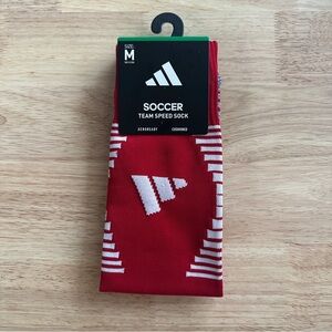 Adidas Soccer Team Speed Socks Red and White Size M NWT MSRP $18